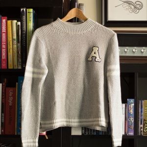A&F Funnel Neck Lighweight Varsity Sweater